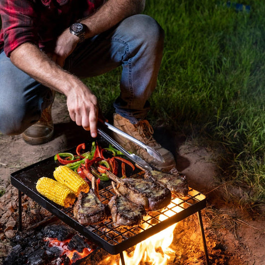 BBQ Plate Folding Portable Hotplate Camping Grill Coated Steel