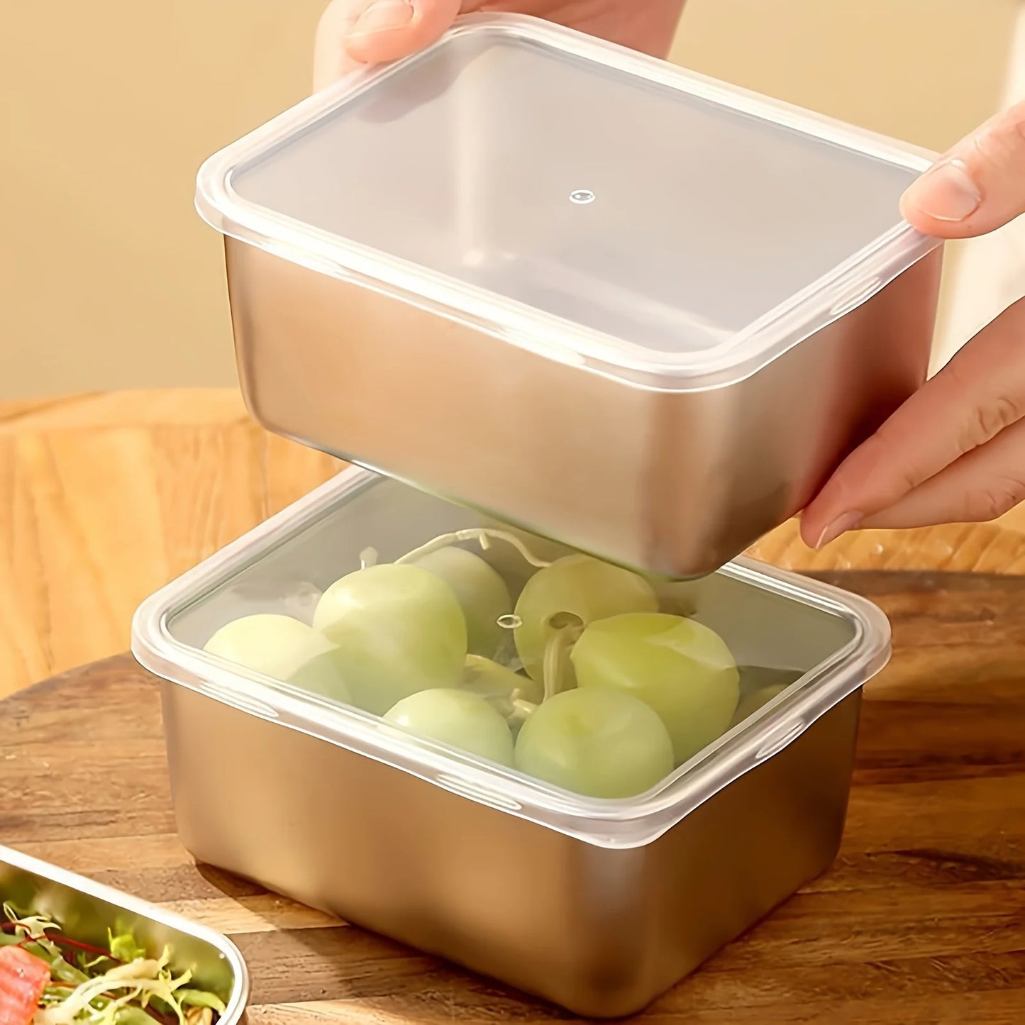 6-Piece Stainless Steel Food Storage Containers Set with Lids - Leakproof, Stackable & Reusable for Camping, Picnics, School