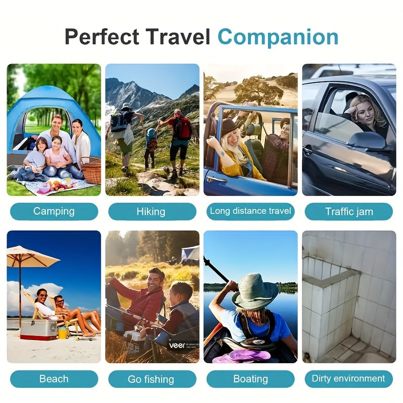 Portable Toilet, Upgraded 12-inch Toilet Seat, Folding with Removable Paper Holder