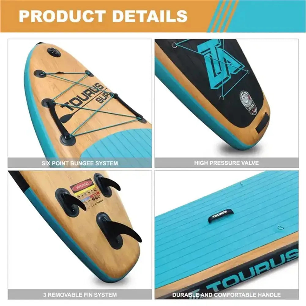 TOURUS 2023 April New Arrival Blue Wood Double Layers Sup Boards YOGA Inflatable Stable Stand up Paddle Board 11Feet 33Inch