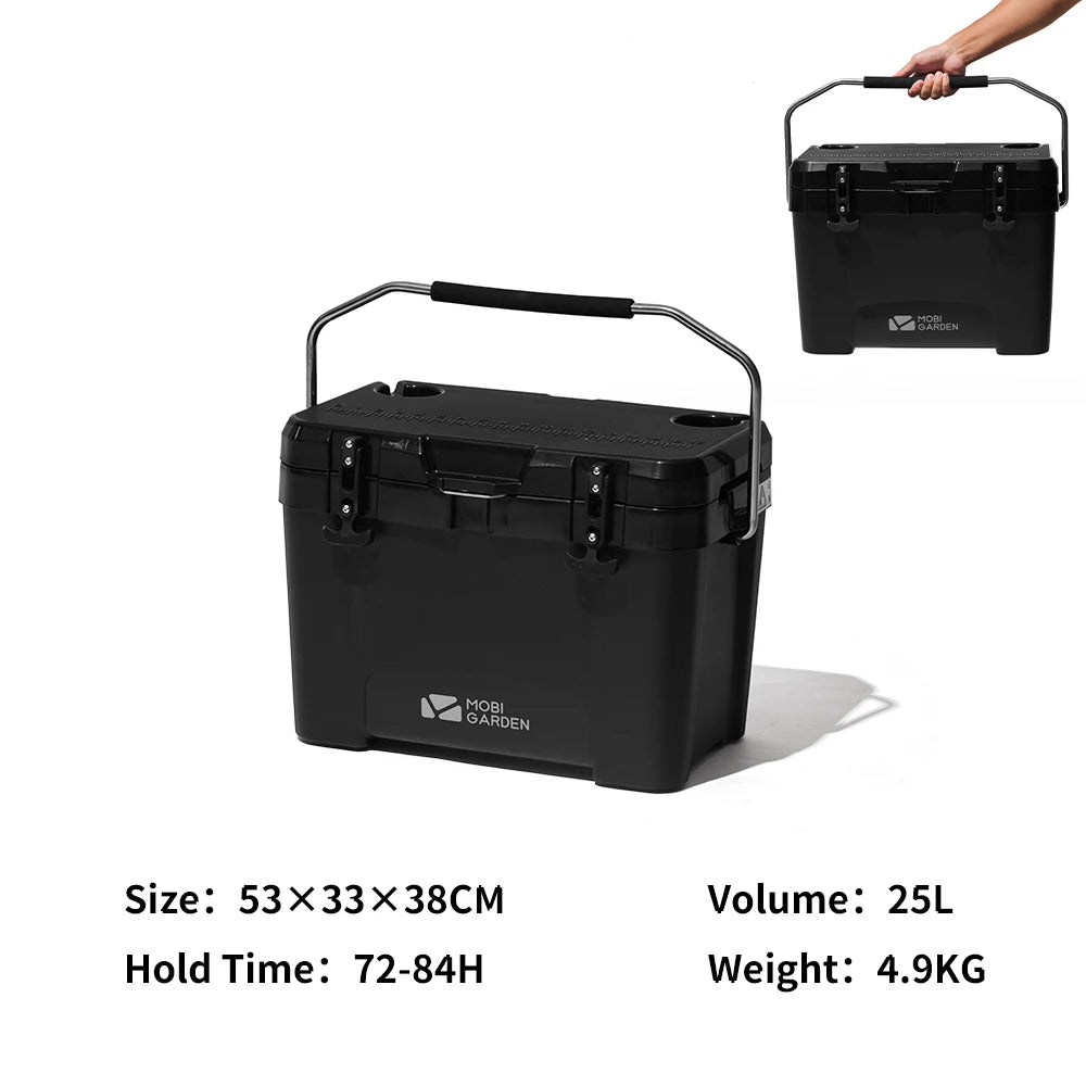 Camping Ice Box 25L Portable Large Capacity Car Refrigerator Food Barbecue Cold Storage Outdoor