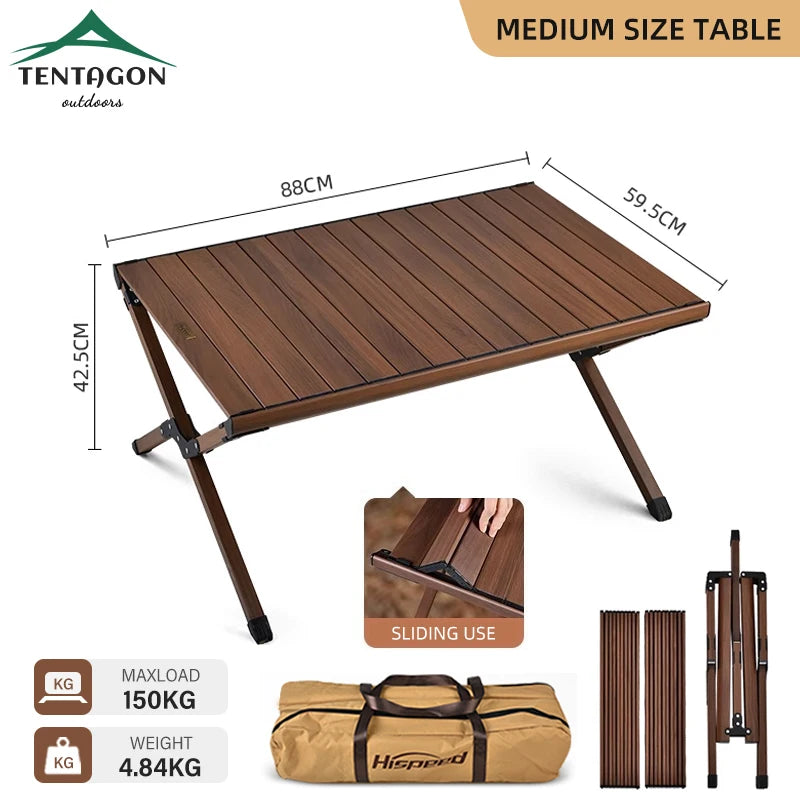 Outdoor Camping Folding Multifunctional IGT Wood Table Gas Stove Portable Lightweight Camp BBQ Grill Table Picnic Table