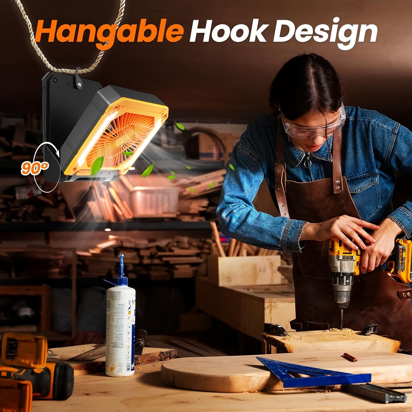 Solar-Powered Camping Fan, LED & USB Charger Port - Portable, Rechargeable