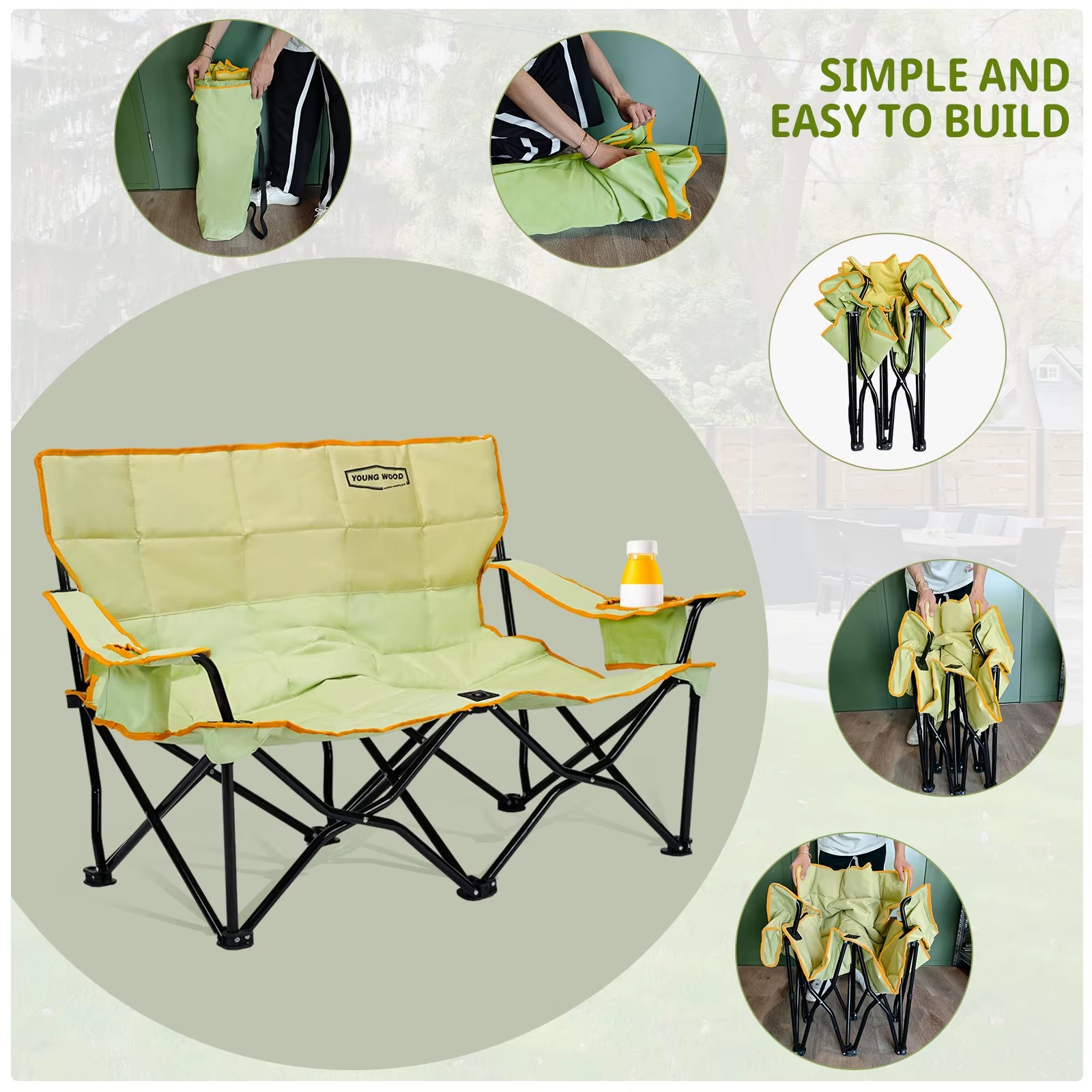 A Must-Have Double Chair for Couples Camping, with Both Appearance and Strength. Enjoy Exquisite Camping with Light Luxury