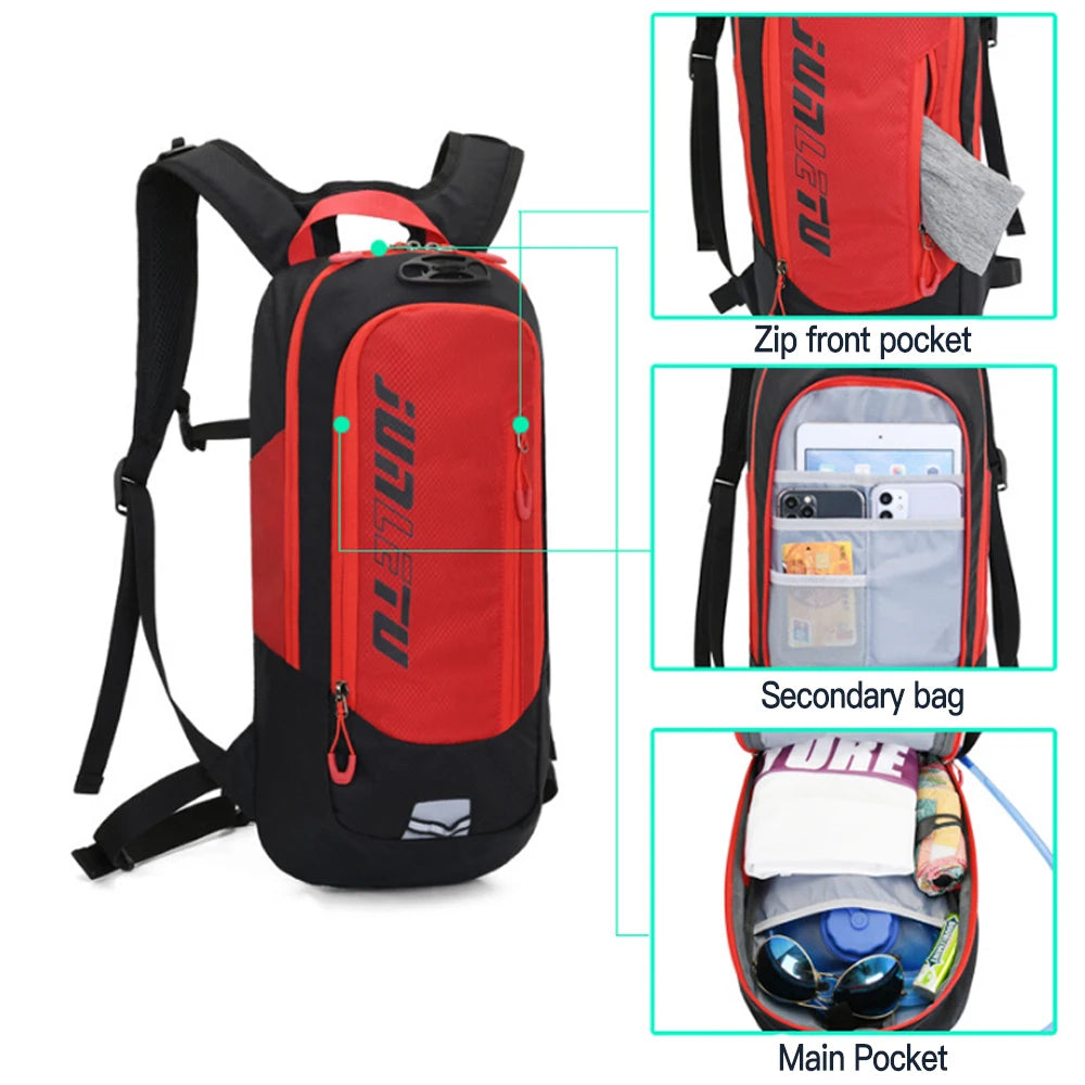 New 10L MTB Bike Backpack with Night Reflector Strips Helmet Strap Design Outdoor Sports Cycling Running Backpacks Water Bag