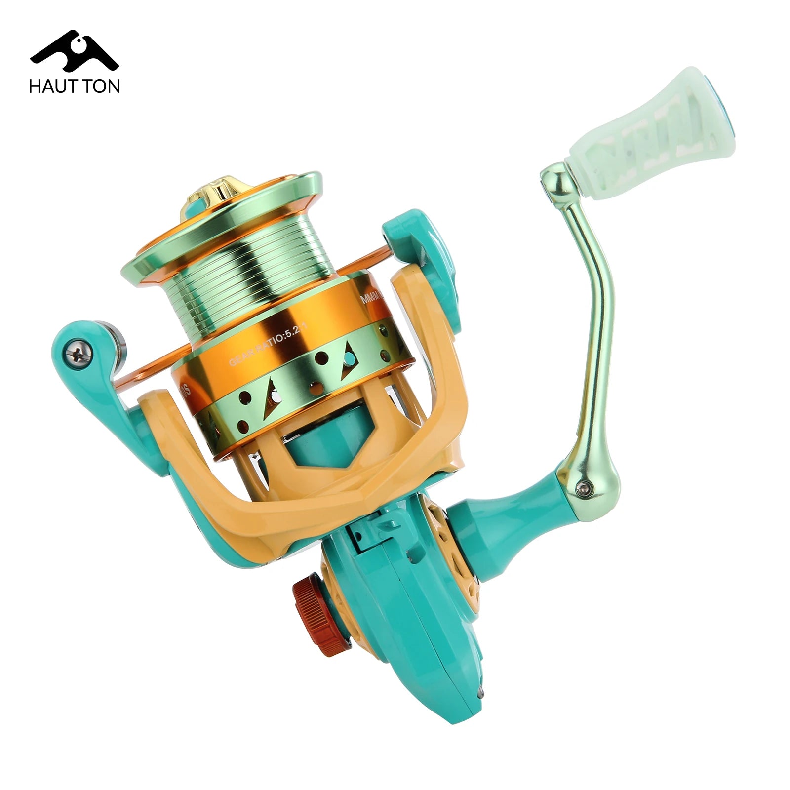 MCG1000-6000 Macaron Light Spinning Fishing Reel, 3+1BB, 5.2:1 Gear Ratio, 8Kg Max Drag, Durable Metal Spool&Rocker Arm