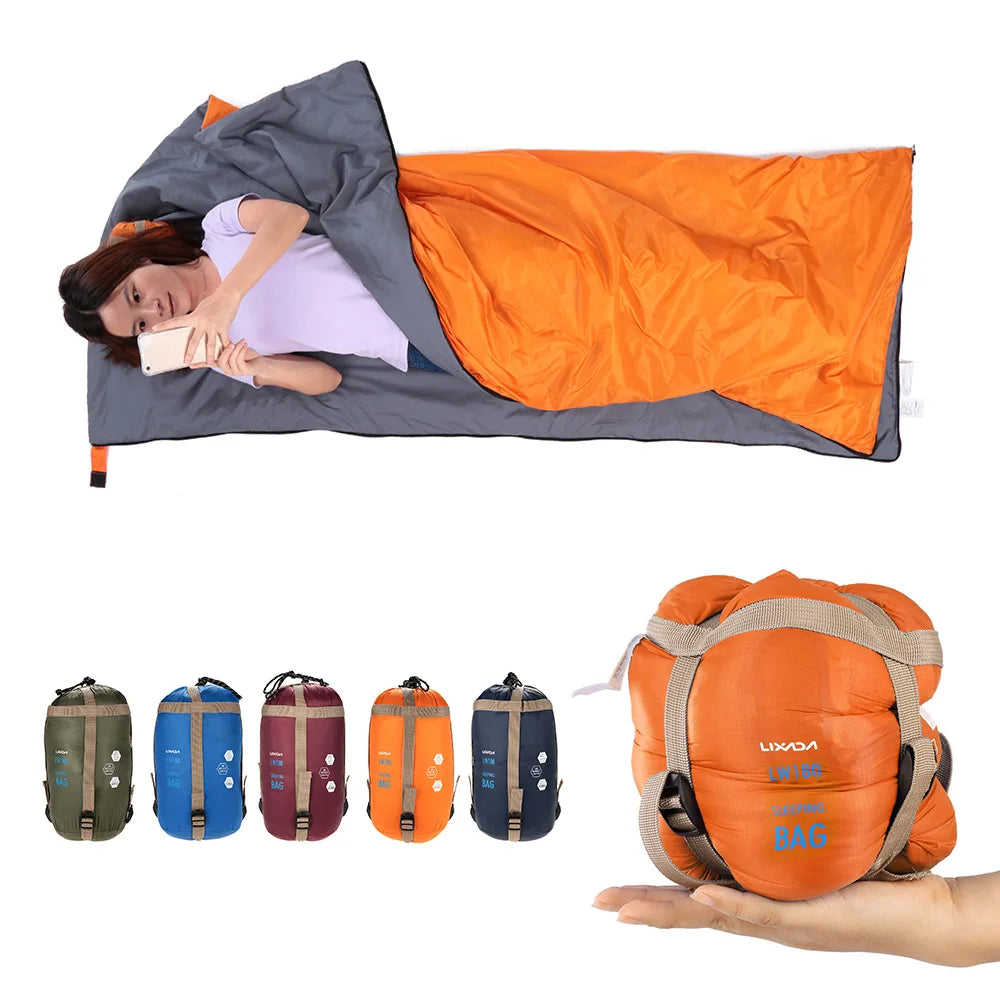 LIXADA 190*75Cm Envelope Sleeping Bag Adult Camping Outdoor Mini Walking Beach Sleeping Bags Ultralight Travel Bag Spring Autumn