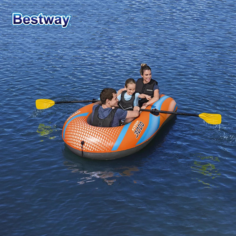 61136/61140/61142/61146 1-3 Person Heavy Duty Inflatable Kayak - Long Lasting PVC Rafting Adventure Boat for Thrilling