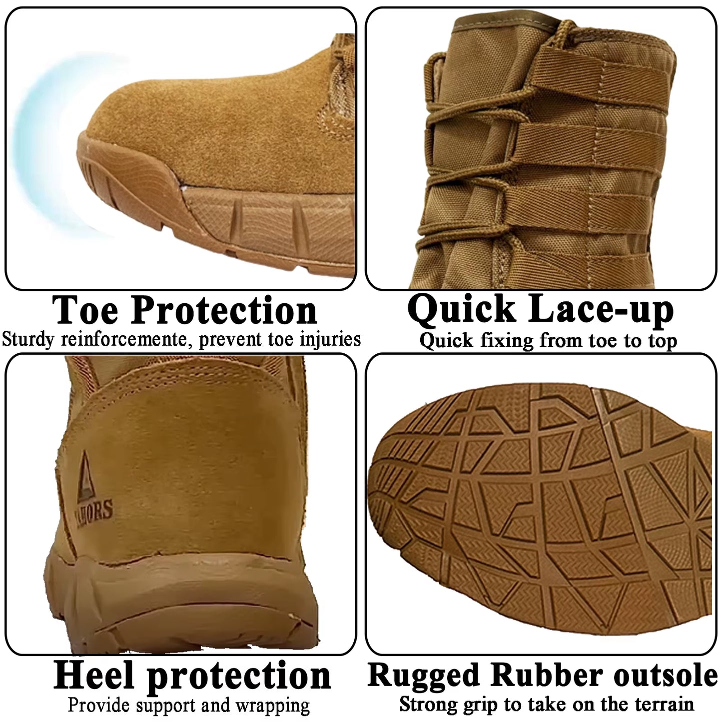 Lightweight Suede Leather Tactical Combat Boots Men Outdoor Hiking Desert Army Shoes Breathable Male Ankle Boots Man Made