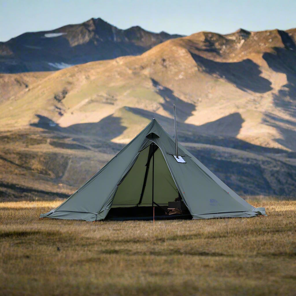 5-8 People Teepee Tent with Stove Jack 500PRO Camping Pyramid Teepee Tent for Camping Backpacking Hiking