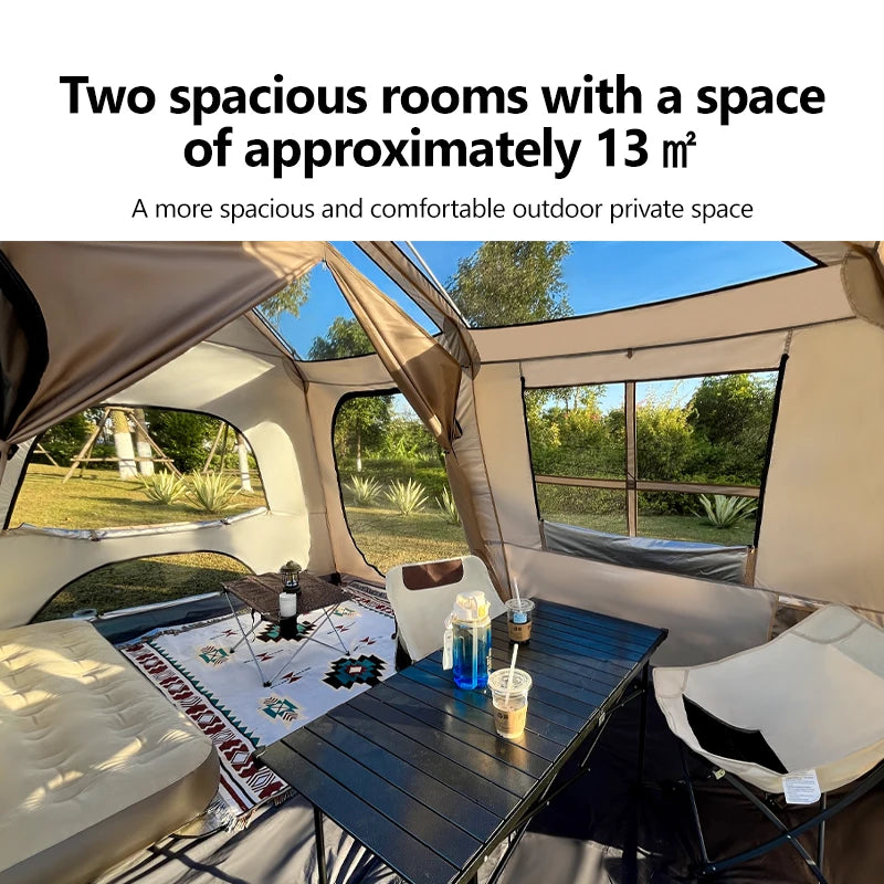 Large Camping Tent 3-8 Person Quick Setup. Perfect for Outdoor Family Adventures