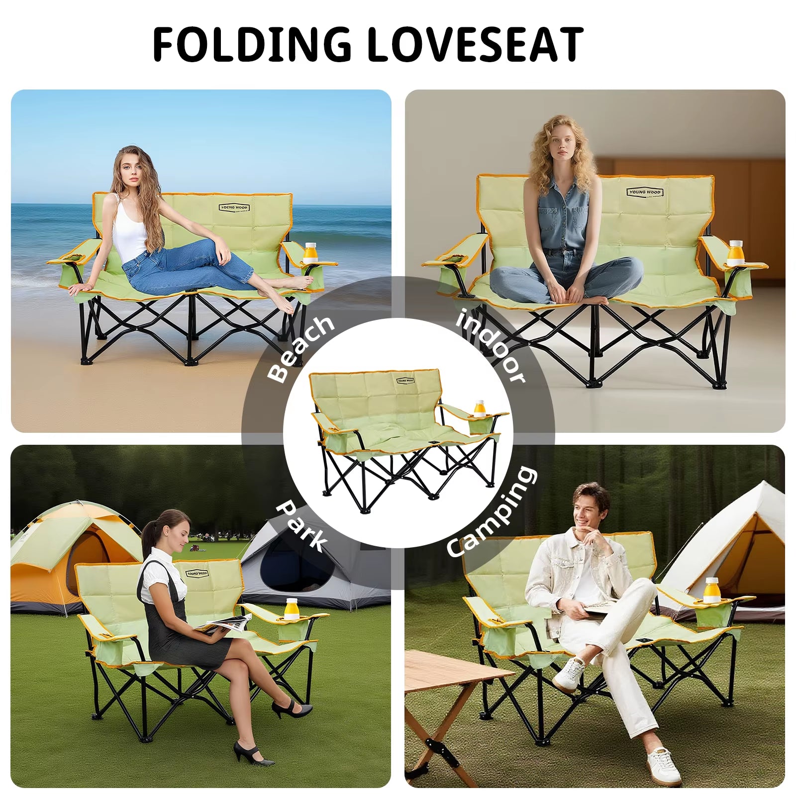 A Must-Have Double Chair for Couples Camping, with Both Appearance and Strength. Enjoy Exquisite Camping with Light Luxury
