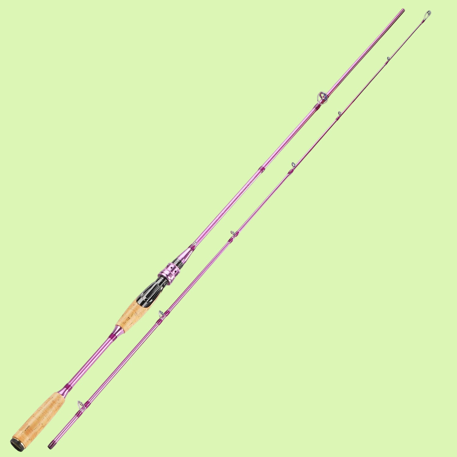 Spinning Fishing Rod 2.1M Cork Wood Handle ML Power 2Section Carbon Rod Max Drag 5Kg Bass Trout Freswater Fishing