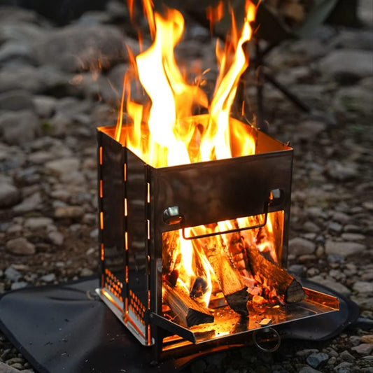 Portable Outdoor Cooking Stove, Grill & Fire Pit - Wood, Twig, Charcoal, Alcohol - Cast Iron - Camp Stove