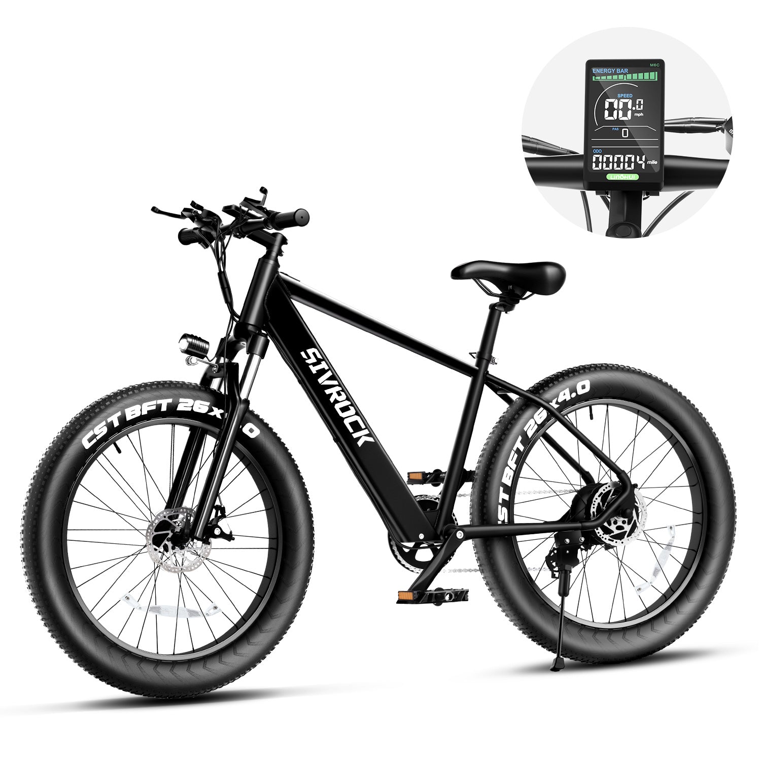 Professional Electric Bike for Adults, 26 X 4.0 Inches Fat Tire Electric Mountain Bicycle, 1000W Motor 48V 15Ah Ebike for Trail Riding, Excursion and Commute, UL and GCC Certified