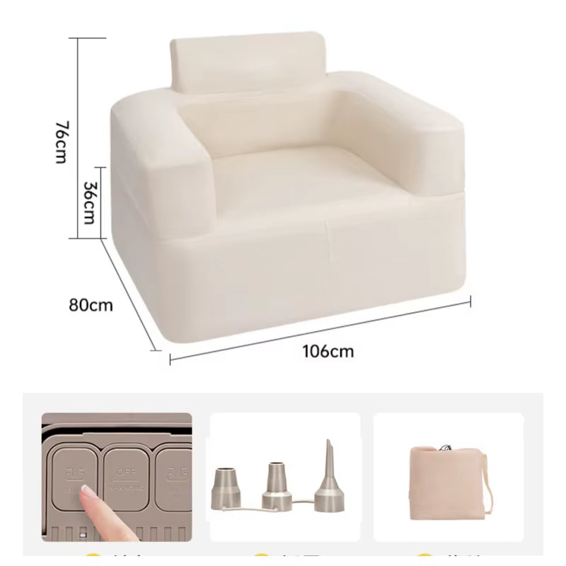Lohascamping Outdoor Inflatable Air Sofa Portable Waterproof Lazy Sofa Backyard Home Travel Camping Picnic Relaxation Chair