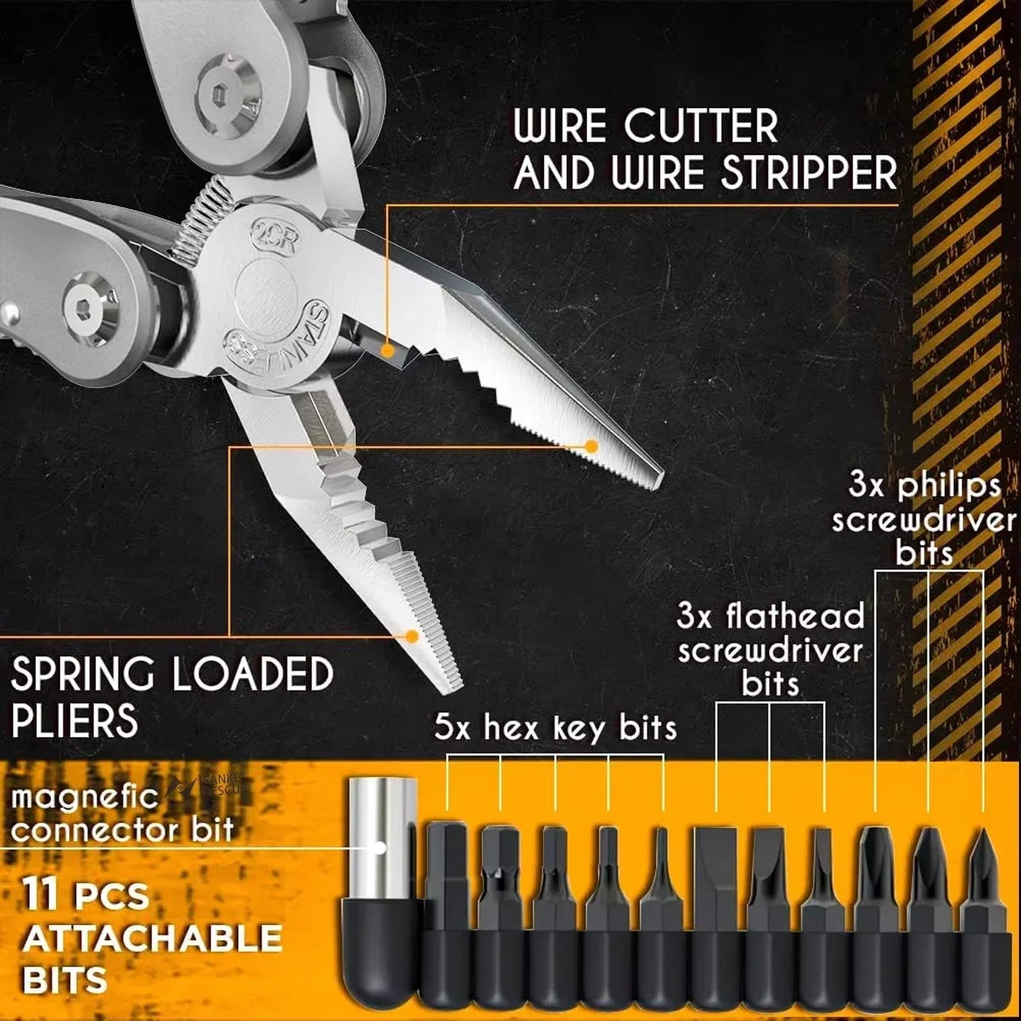 Multitool 24-In-1 Pliers for Survival Camping and Hunting