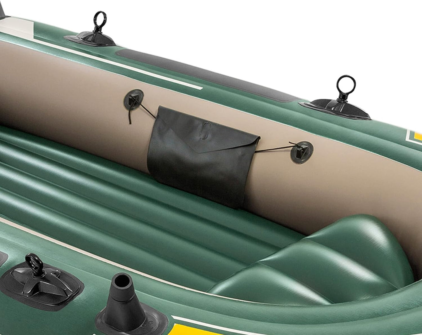 68380NP Seahawk 3 Inflatable Boat Set: Includes Deluxe 137 Cm Boat Oars and High-Output Pump – Superstrong PVC – Fishing Rod Holders – 3-Person – 358 Kg Weight Capacity