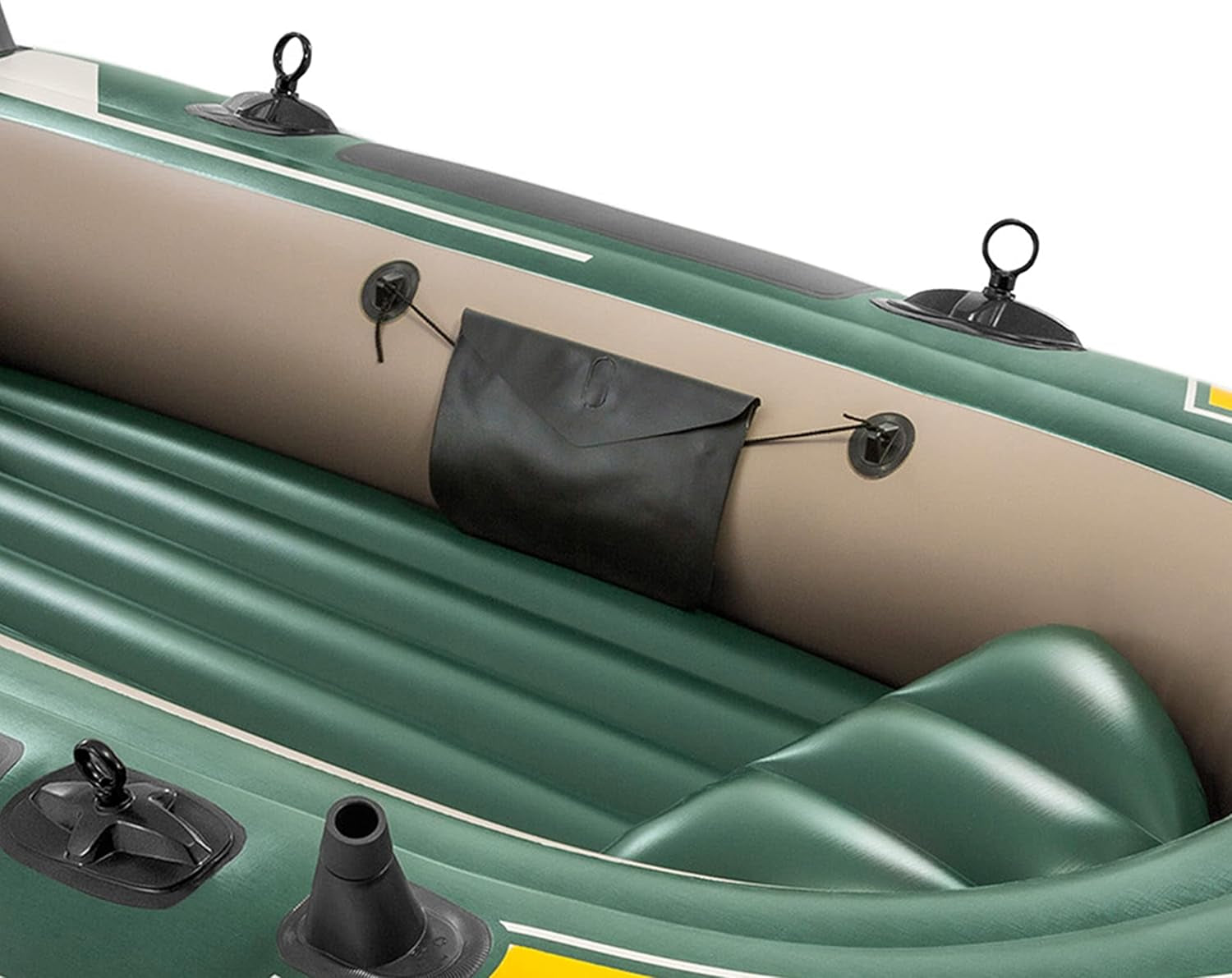 68380NP Seahawk 3 Inflatable Boat Set: Includes Deluxe 137 Cm Boat Oars and High-Output Pump – Superstrong PVC – Fishing Rod Holders – 3-Person – 358 Kg Weight Capacity