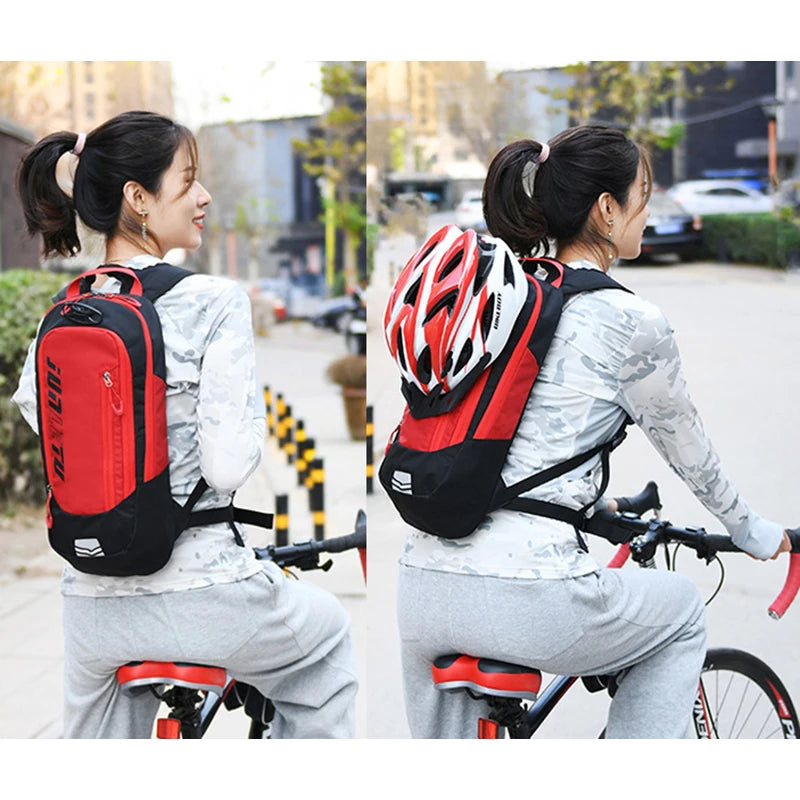 New 10L MTB Bike Backpack with Night Reflector Strips Helmet Strap Design Outdoor Sports Cycling Running Backpacks Water Bag