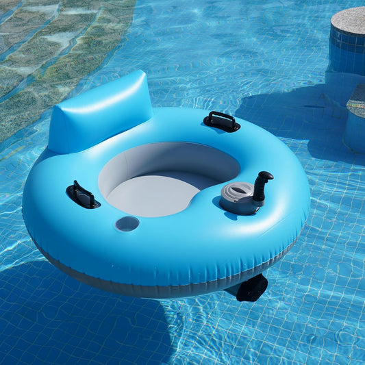 Inflatable River Tube Float - River Run for Adult Heavy Duty Motorized Tubes Floating with Backrest for Party Summer Water Beach
