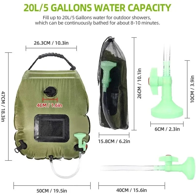 20L Solar Outdoor Camping Shower Water Bag