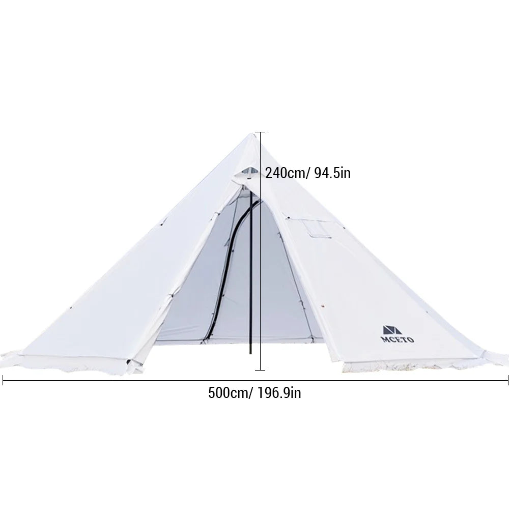 5-8 People Teepee Tent with Stove Jack 500PRO Camping Pyramid Teepee Tent for Camping Backpacking Hiking