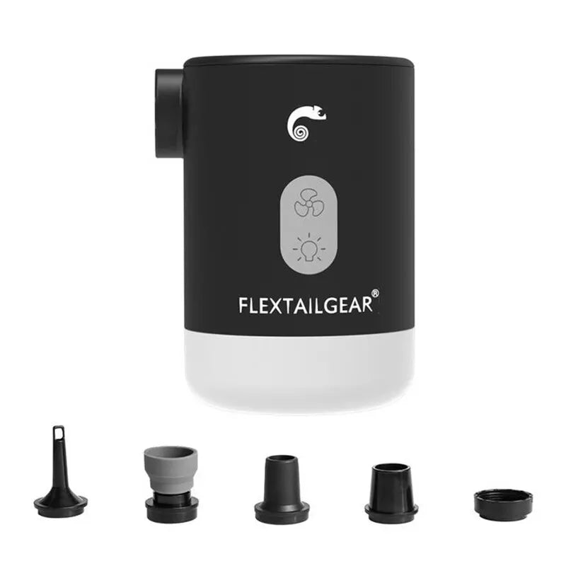 FLEXTAIL Portable Air Pump, Electric Inflator with Camping Light and EPS Function, Ideal for Sleeping Pads, Air Bed, Vacuum Bags