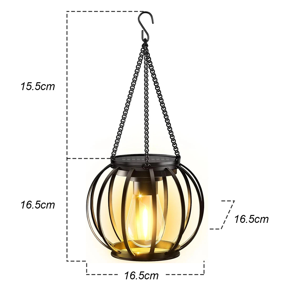 Solar Lantern Led Light 3000K Garden Lamps Auto On/Off Sensor Lights Outdoor Waterproof Patio Yard Decoraiton Decoration Hanging