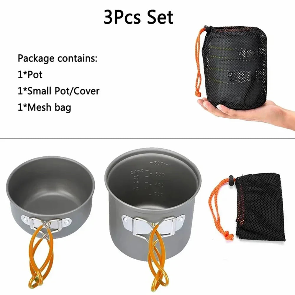 Outdoor Cookware Camping Cookware Lightweight Camping Supplies Hard Aluminum Alloy Material Outdoor Camping Equipment