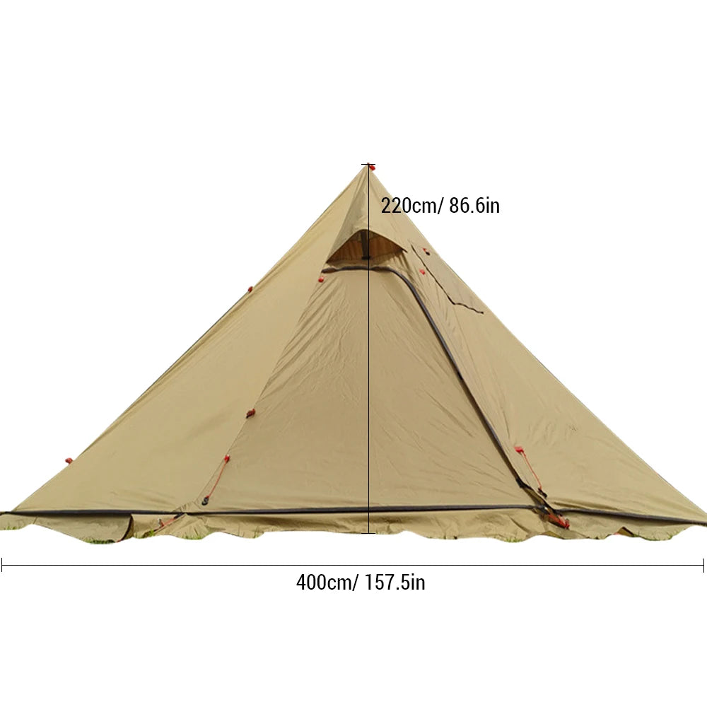 4-6 People Tipi Hot Tent with Stove Jack 400PRO Camping Pyramid Teepee Tent for Camping Backpacking Hiking