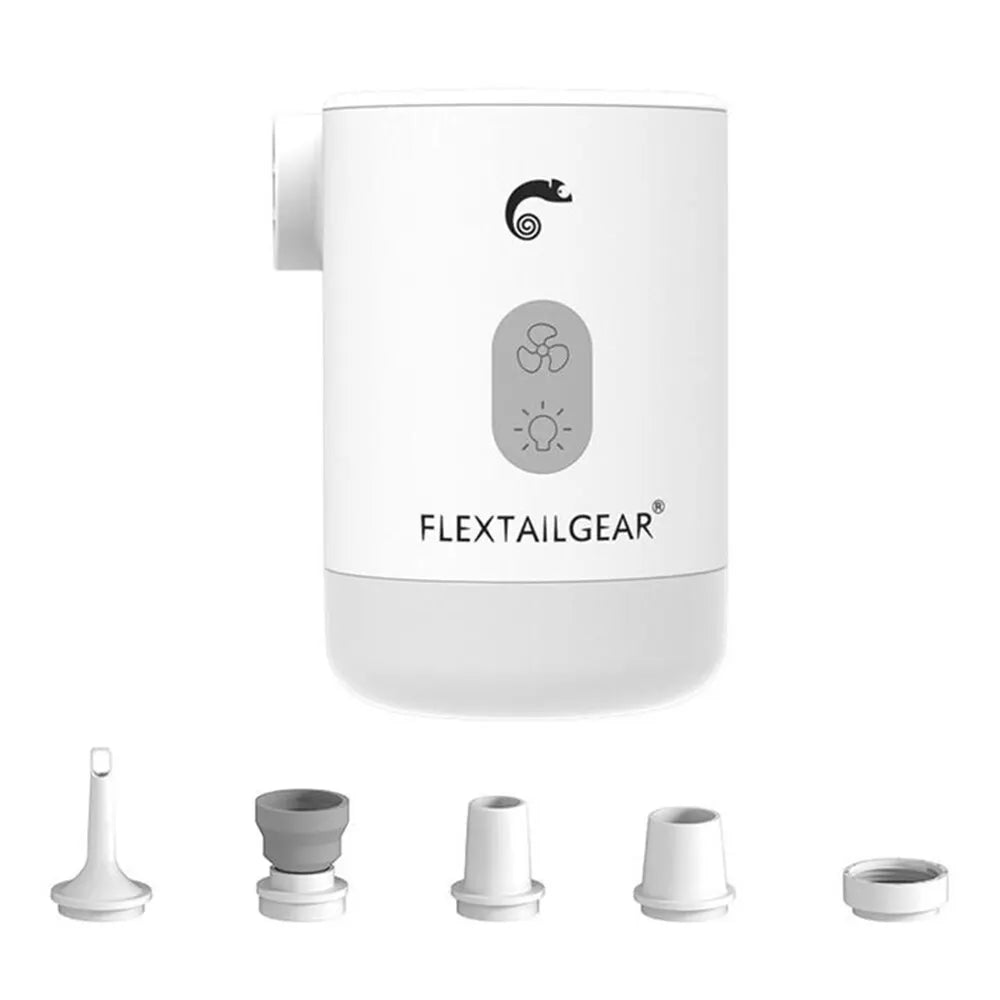 FLEXTAIL Portable Air Pump, Electric Inflator with Camping Light and EPS Function, Ideal for Sleeping Pads, Air Bed, Vacuum Bags