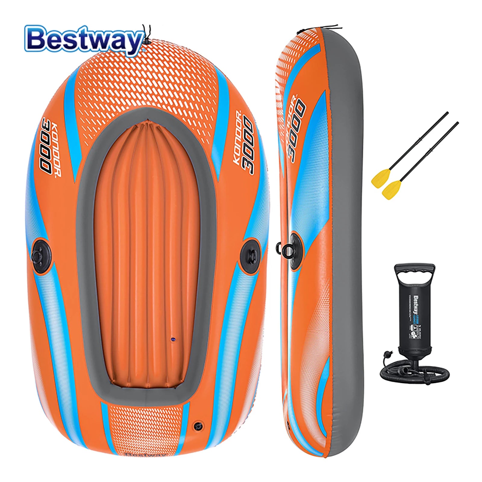 61136/61140/61142/61146 1-3 Person Heavy Duty Inflatable Kayak - Long Lasting PVC Rafting Adventure Boat for Thrilling