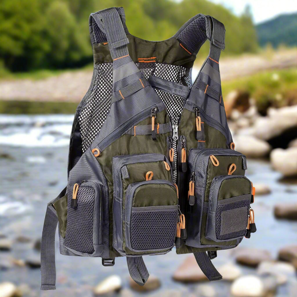 Breathable Fishing Vest Outdoor Sports Fly Swimming Adjustable Vest Fishing Tackle