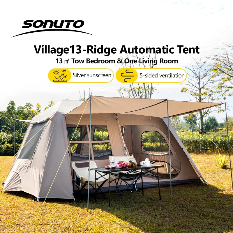 Large Camping Tent 3-8 Person Quick Setup. Perfect for Outdoor Family Adventures