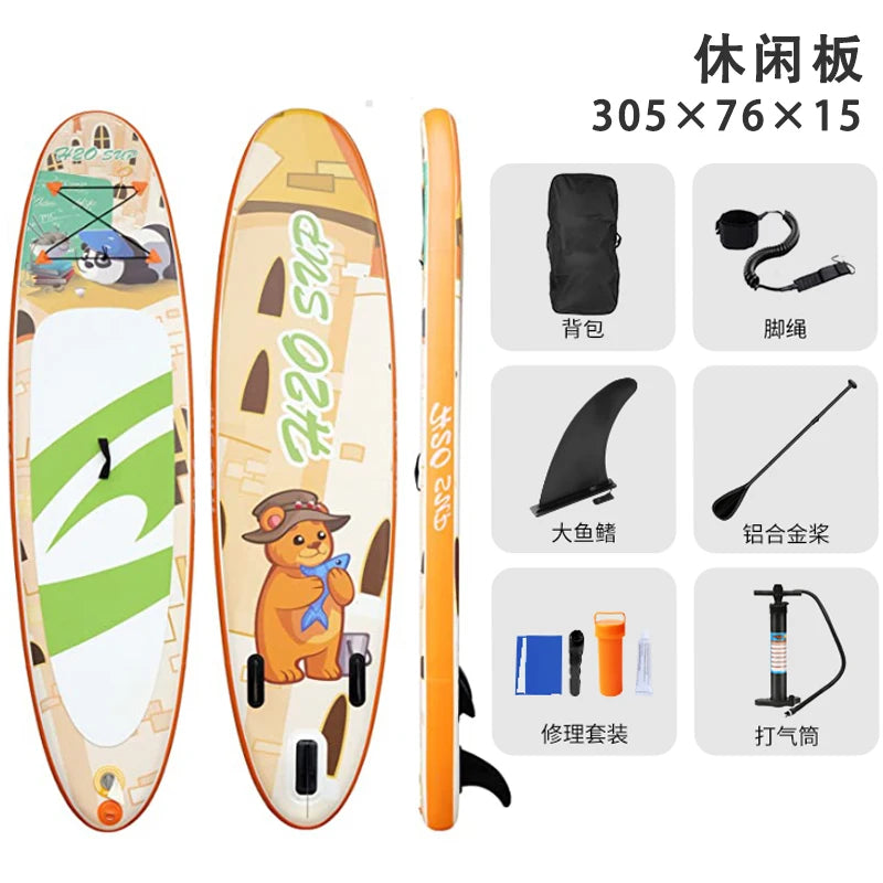 TOURUS 2023 April New Arrival Blue Wood Double Layers Sup Boards YOGA Inflatable Stable Stand up Paddle Board 11Feet 33Inch