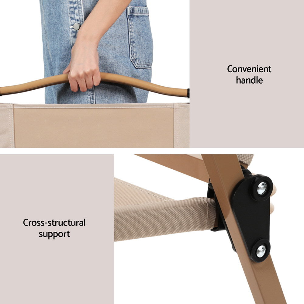 Steel Outdoor Folding Chair with 900D Oxford Fabric & Sturdy Alloy Frame - Lightweight!