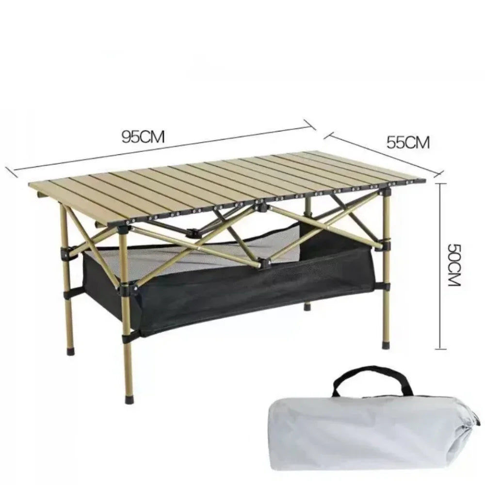 Outdoor Folding Long Table Tourist Portable Storage Egg Roll Table Camping Desk Barbecue Easy to Install Picnic Outdoor Tables