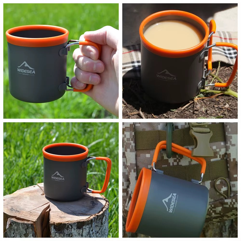 Camping Aluminum Cup Outdoor Mug Tourism Tableware Picnic Cooking Equipment Tourist Coffee Drink Trekking Hiking