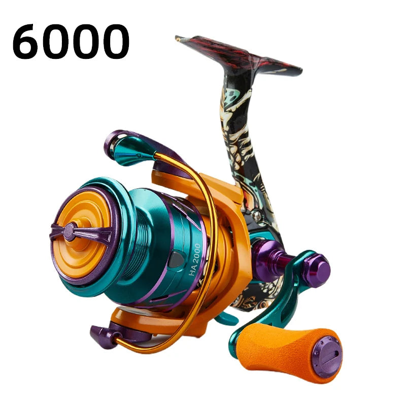 HA Spinning Reel, 22LB Max Drag,5.2:1 Gear Ratio,Metal Spool,Cnc Rocker,Spinning Fishing Reel for Fresh Salt Water