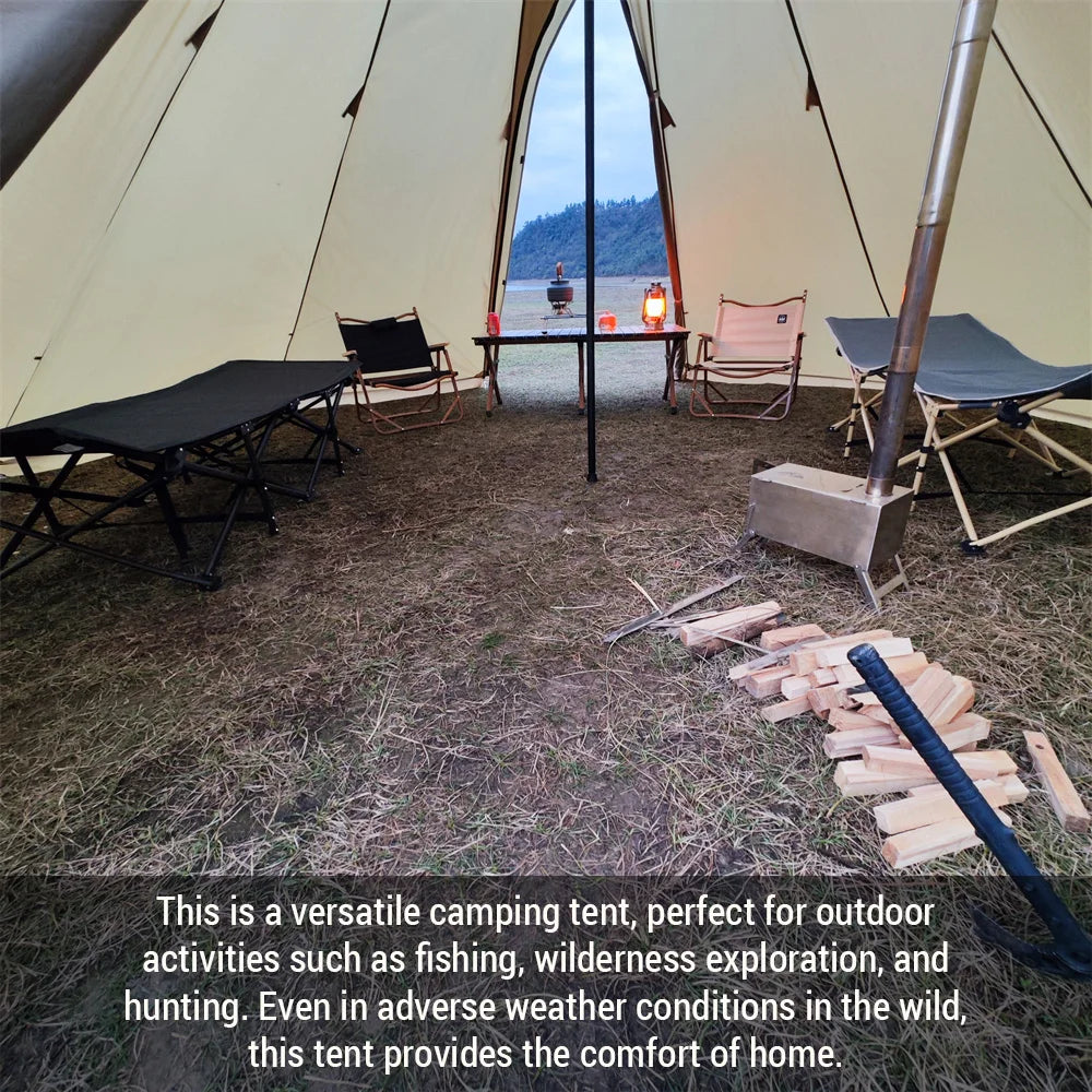 5-8 People Teepee Tent with Stove Jack 500PRO Camping Pyramid Teepee Tent for Camping Backpacking Hiking