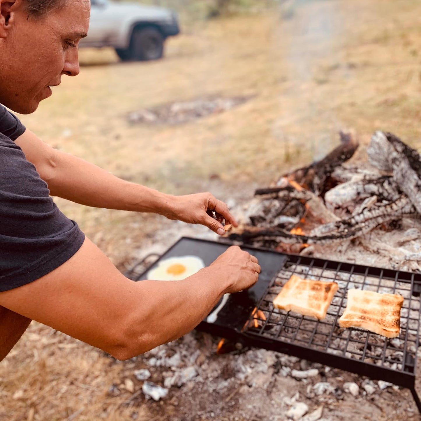 Heavy Duty 24" Folding Campfire Grill, Camp Fire Grill with Folding Grill Design for Compact Storage. Campfire Grill Grate and Griddle for Versatile Campfire Cooking