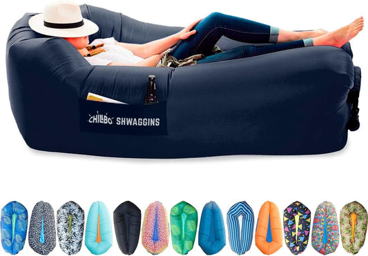 Shwaggins Inflatable Couch – Cool Inflatable Chair Easy Setup Is Perfect for Hiking Gear, Beach Chair and Music Festivals. (Royal Blue)
