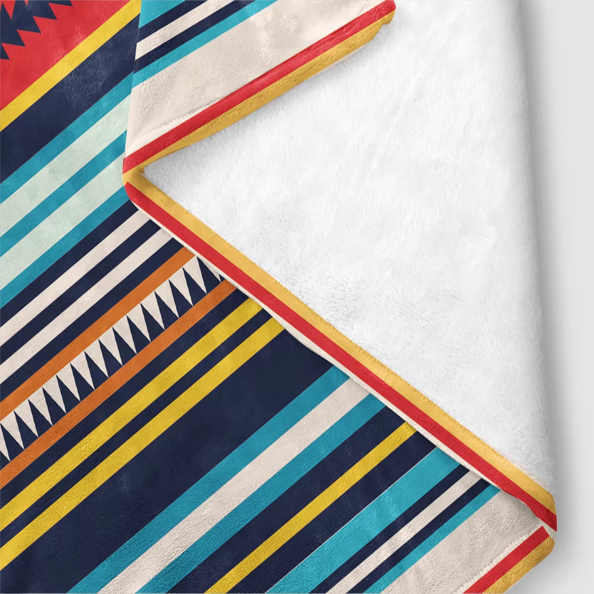 1PC Bohemian Stripes Pattern Printed Blanket, Suitable for Sofas, Beds, Offices, Travel, Camping Chairs, Warm Plush Blanket