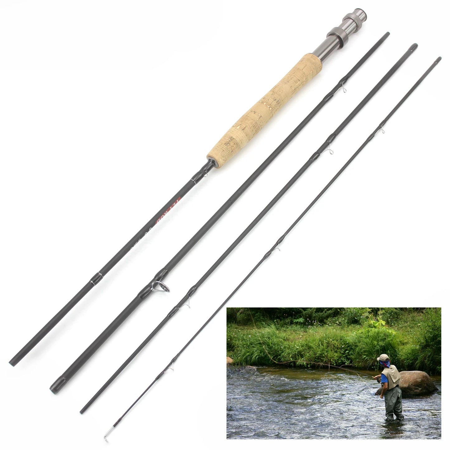 NEW 2.1M 7FT Fly Fishing Rod King Fisher Carbon Fiber Ultralight Weight Fly Fishing Rod Lake River Fly Rod Goods for Fishing