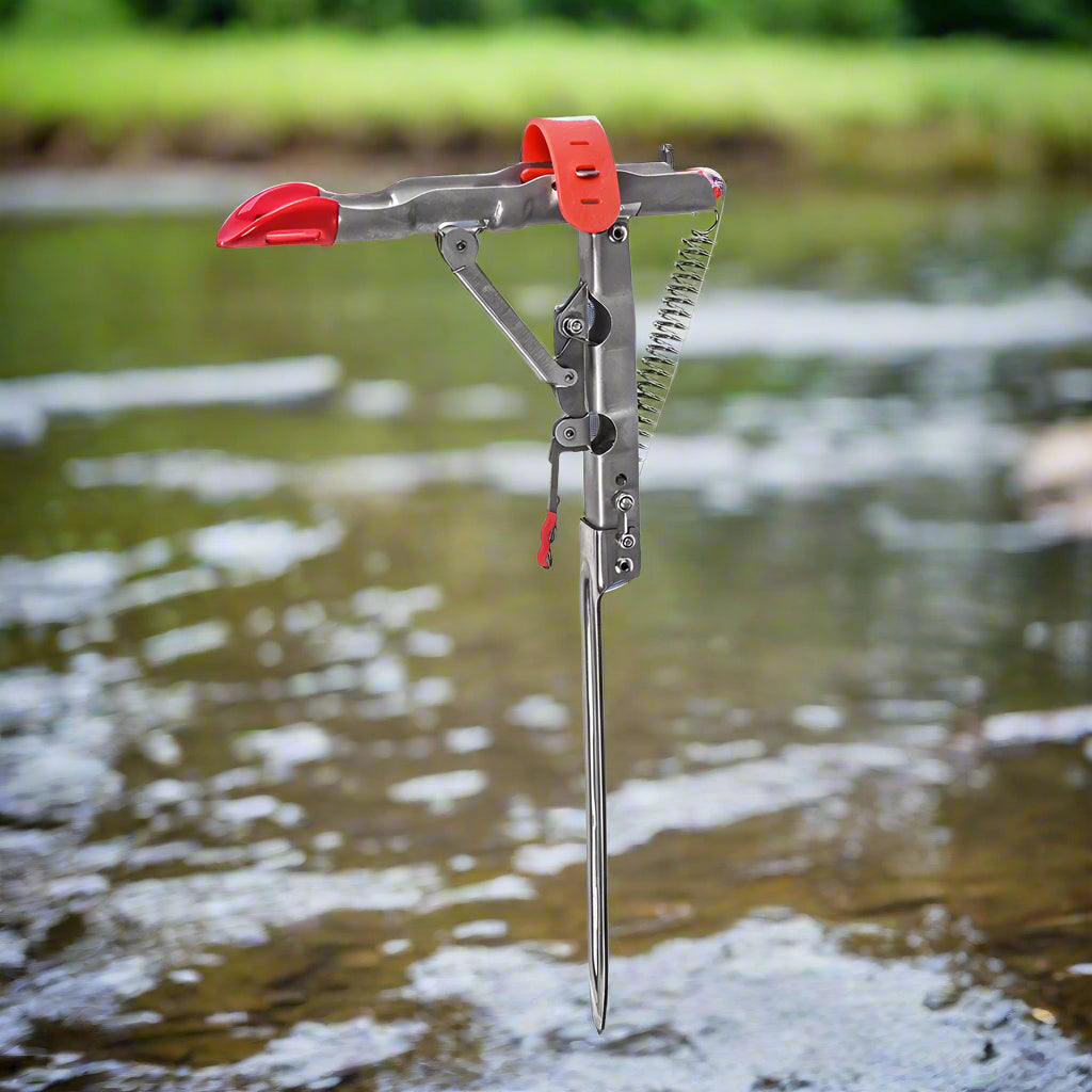 Automatic Full Stainless Steel Fishing Rod Holder Adjustable Sensitivity Folding Fishing Accessories Bracket Spring Fishing Tool