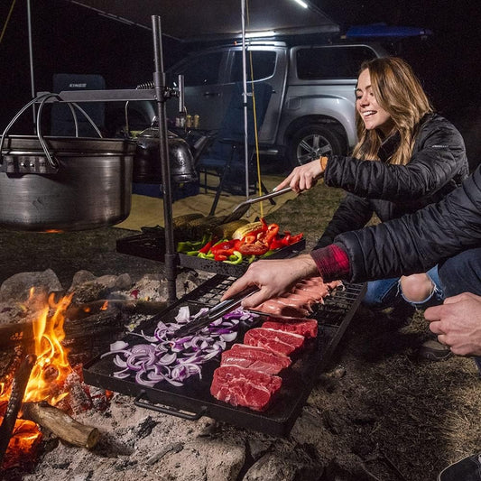 Kings Campfire Cooking Grill BBQ Combo Swing-Away W/Billy Arms