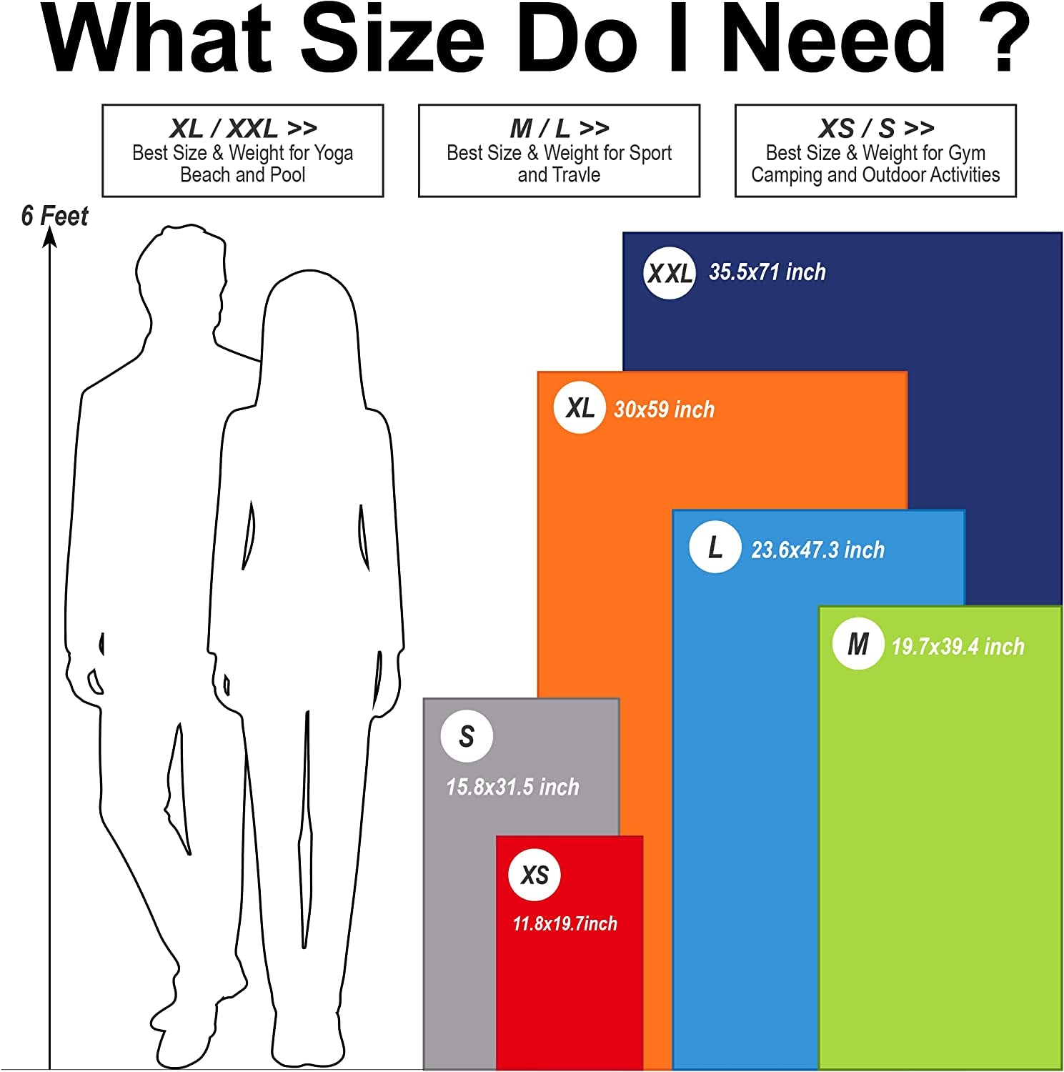 Camping Towels Super Absorbent, Fast Drying Microfiber Travel Towel, Quick Dry Ultra Soft Compact Gym Towel for Swimming Beach Hiking Yoga Travel Sports Backpack (47.00" X 23.60", Blue)