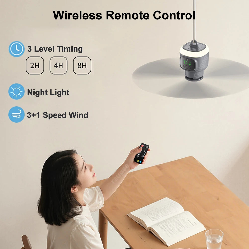Portable Tent or Swag Ceiling Fan Outdoor Camping