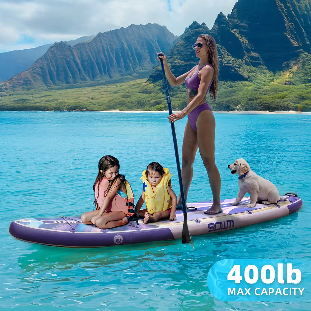 SOWM SUB Waterproof Inflatable Paddle Board 11''X34''X6''Adult Standing Style Aquatic Yoga Fishing with Accessories SUP Сапборд